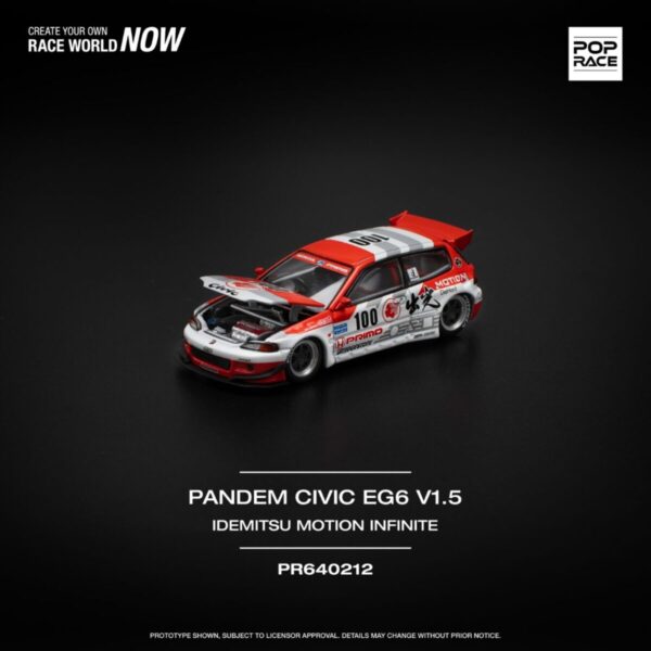 Pop Race 1/64 Pandem Civic EG6 V1.5 Idemitsu Motion Infinite PR640212