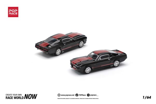 218.1 Pop Race 1/64 1967 Shelby Mustang GT500 Dark Chrome PR640218