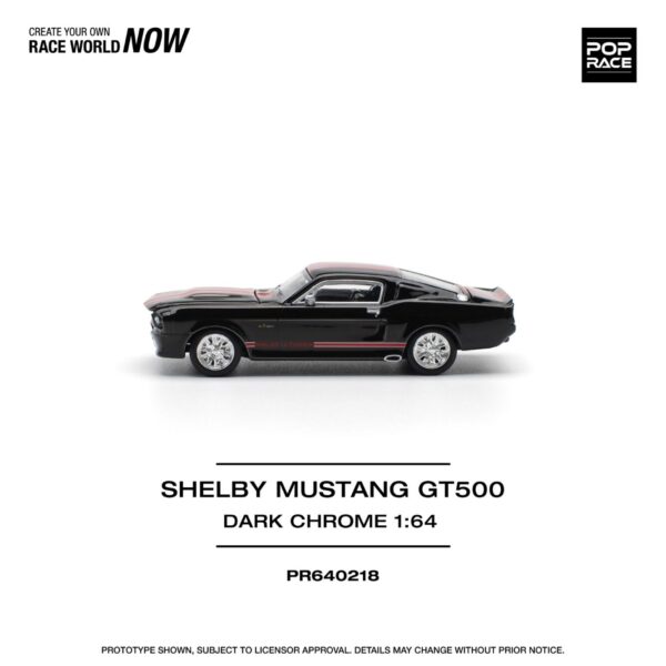 218.2 Pop Race 1/64 1967 Shelby Mustang GT500 Dark Chrome PR640218