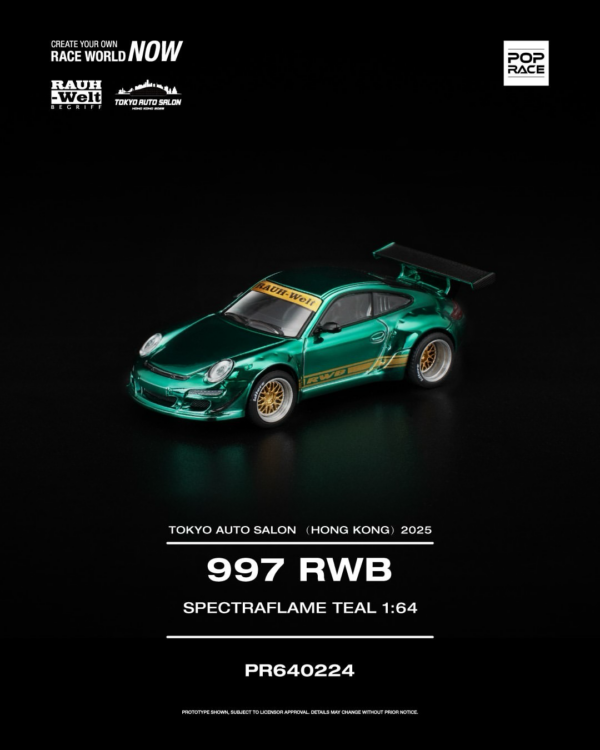 224 POP RACE Porsche 997 RWB Spectraflame Teal (PR64-224) | 2025 Tokyo Auto Salon Hong Kong