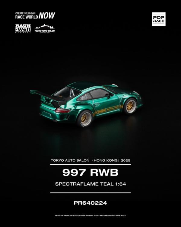 224.1 POP RACE Porsche 997 RWB Spectraflame Teal (PR64-224) | 2025 Tokyo Auto Salon Hong Kong