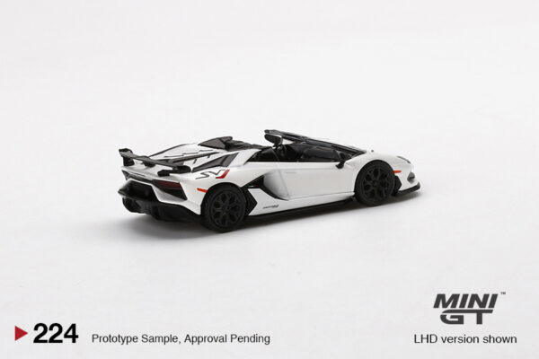 Mini GT Lamborghini Aventador SVJ Roadster Bianco Canopus