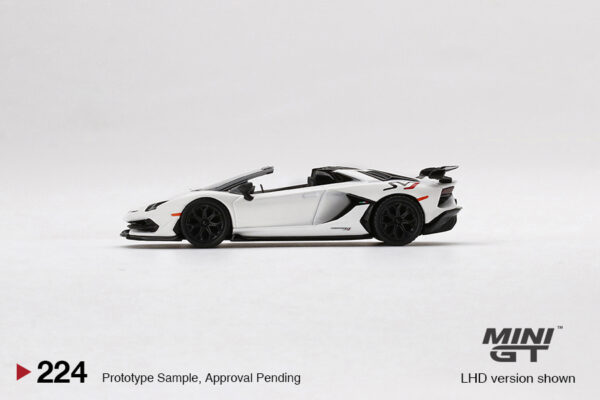 Mini GT Lamborghini Aventador SVJ Roadster Bianco Canopus