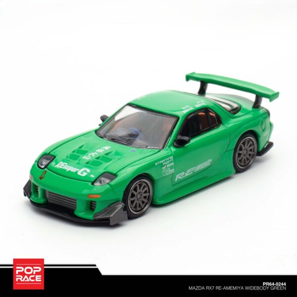 Pop Race 1:64 Mazda RX7 Re-Amemiya Widebody Green PR64-0244 LAB Exclusive!