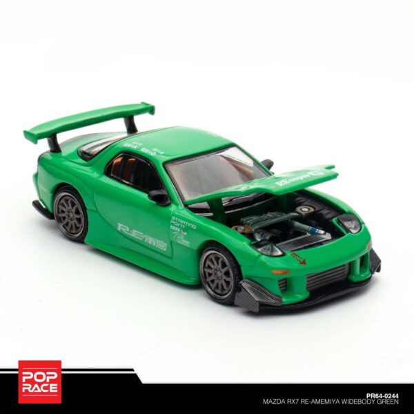 Pop Race 1:64 Mazda RX7 Re-Amemiya Widebody Green PR64-0244 LAB Exclusive!