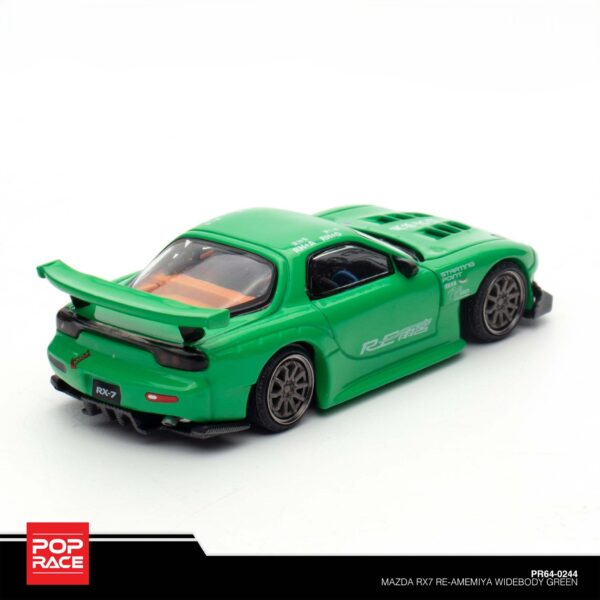 Pop Race 1:64 Mazda RX7 Re-Amemiya Widebody Green PR64-0244 LAB Exclusive!