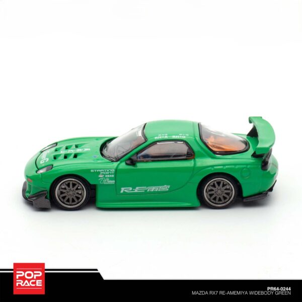 Pop Race 1:64 Mazda RX7 Re-Amemiya Widebody Green PR64-0244 LAB Exclusive!