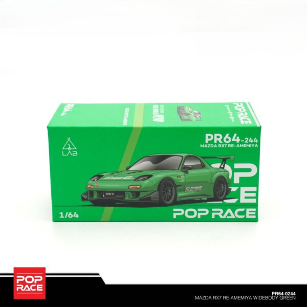 Pop Race 1:64 Mazda RX7 Re-Amemiya Widebody Green PR64-0244 LAB Exclusive!