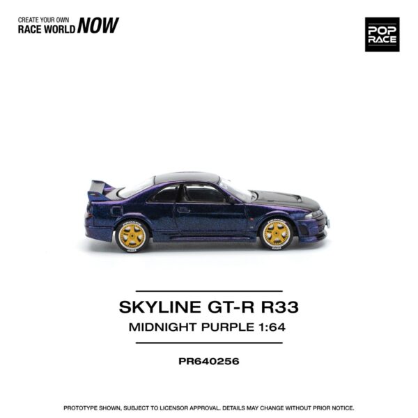 256.1 Pop Race 1/64 Nissan GT-R R33 Nismo 400R Midnight Purple PR640256