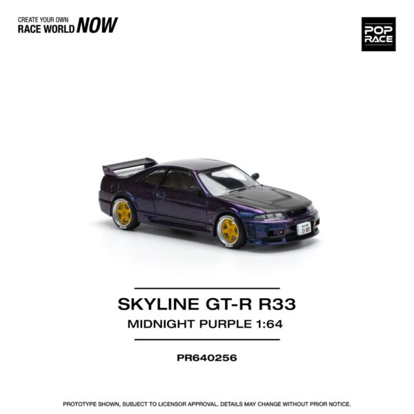 256.2 Pop Race 1/64 Nissan GT-R R33 Nismo 400R Midnight Purple PR640256