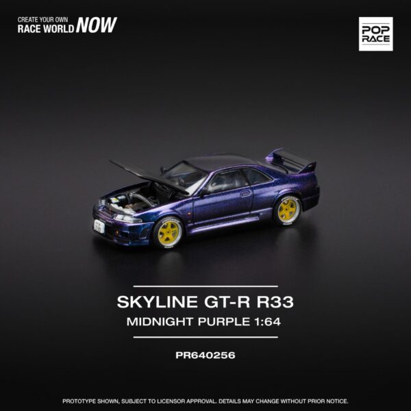 256.3 Pop Race 1/64 Nissan GT-R R33 Nismo 400R Midnight Purple PR640256