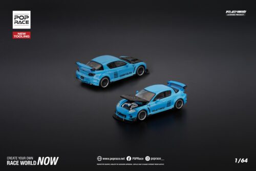 270 Pop Race 1/64 Mazda RX8 RE-Amemiya Light Blue PR640270