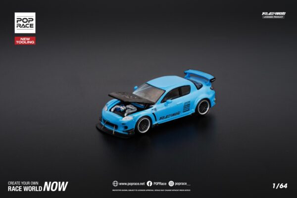 270.2 Pop Race 1/64 Mazda RX8 RE-Amemiya Light Blue PR640270