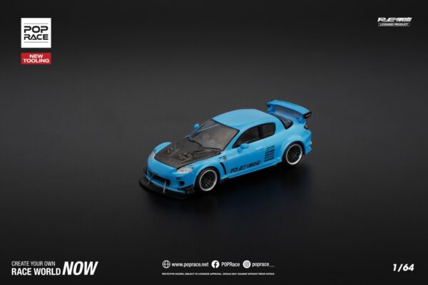 270.3 Pop Race 1/64 Mazda RX8 RE-Amemiya Light Blue PR640270