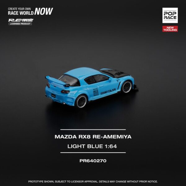 270.4 Pop Race 1/64 Mazda RX8 RE-Amemiya Light Blue PR640270