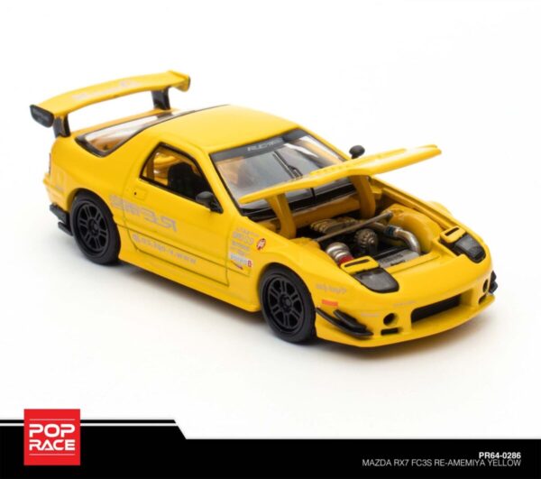 Pop Race Mazda RX7 FC3S Re-Amemiya Yellow PR64-0286 TMCS Exclusive