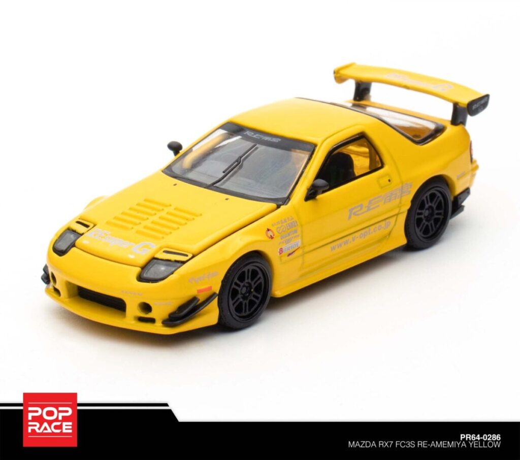 Pop Race Mazda RX7 FC3S Re-Amemiya Yellow PR64-0286 TMCS Exclusive ...