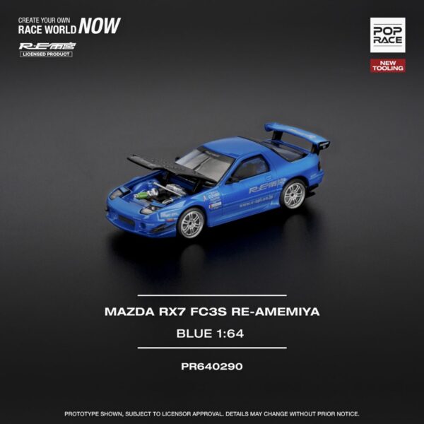 290 Pop Race 1/64 Mazda RX7 FC35 RE-Amemiya Blue PR640290