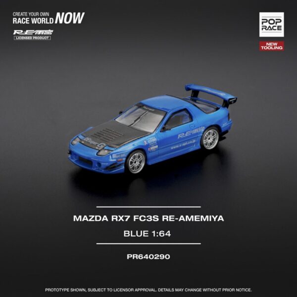 290.1 Pop Race 1/64 Mazda RX7 FC35 RE-Amemiya Blue PR640290