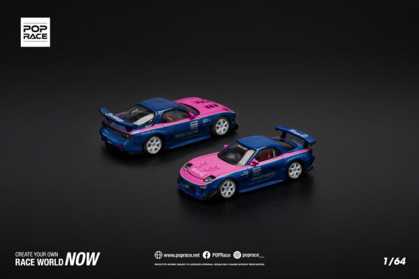 3 (11) Pop Race 1/64 Mazda Rx7 RE-Amemiya Blue/Pink PR640240