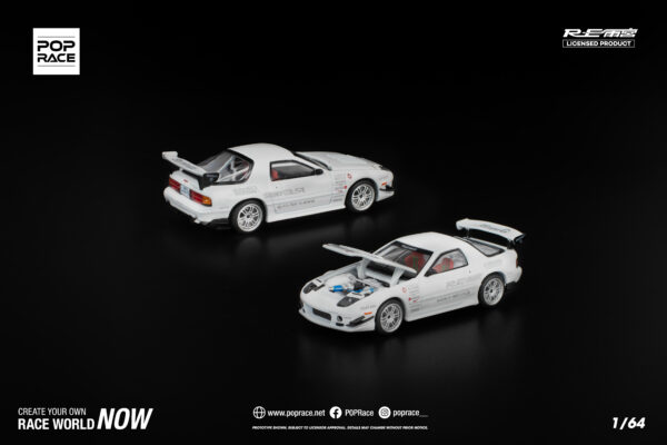 3 (12) Pop Race 1/64 Mazda Rx7 FC3S RE-Amemiya White PR640260