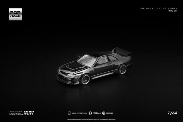 3 (16) Pop Race 1/64 Gtr R33 400R PRDC003 Dark Chrome Series