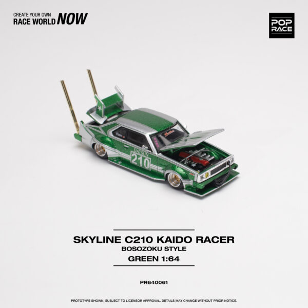 Pop Race 1/64 Skyline C210 Kaido Racer Bosozoku Style PR64-0061