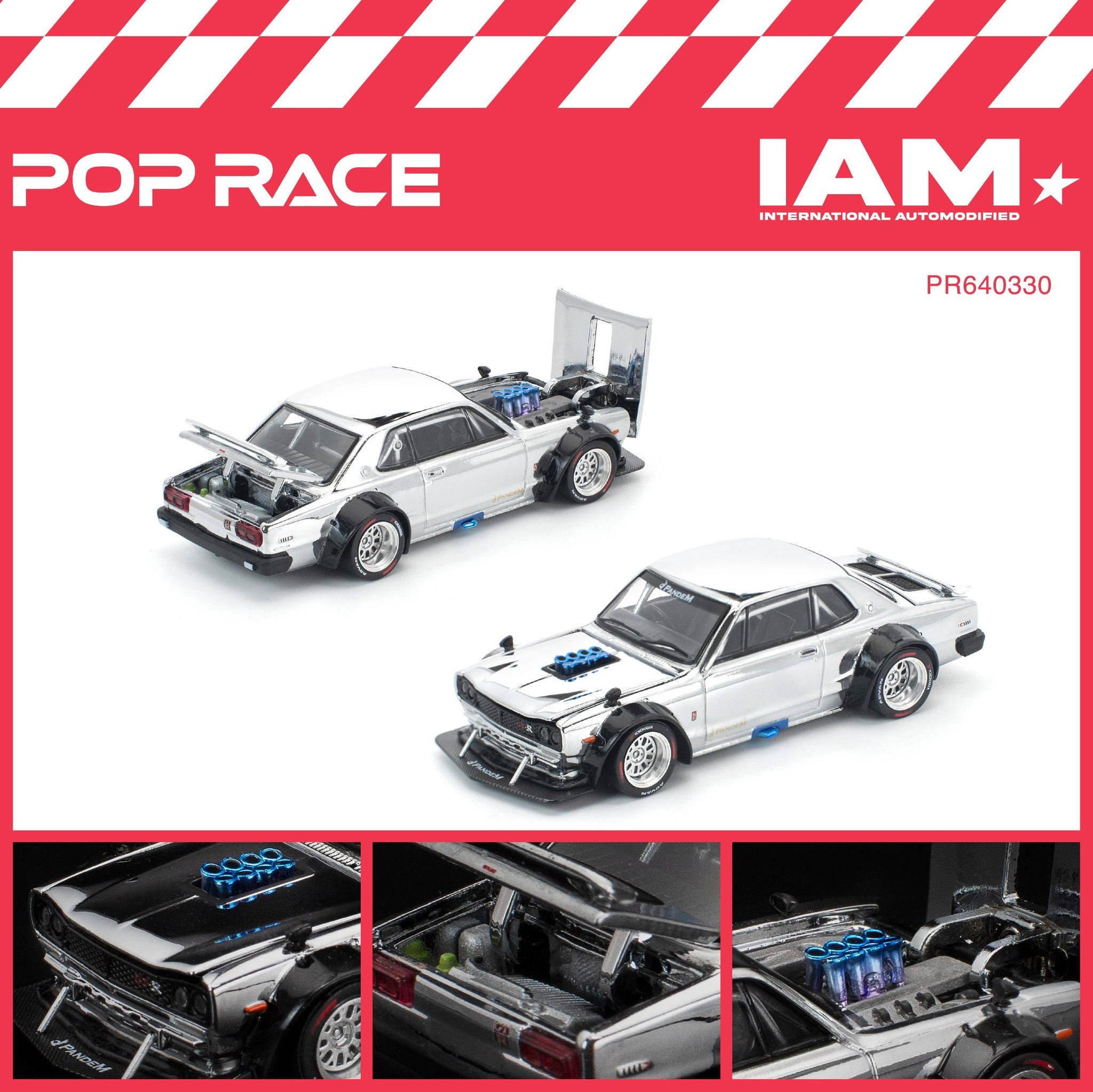 コレクション RRdd Pop Race 1/64 Skyline Gt-r V8 Drift (Hakısuka) IAM Exclusive