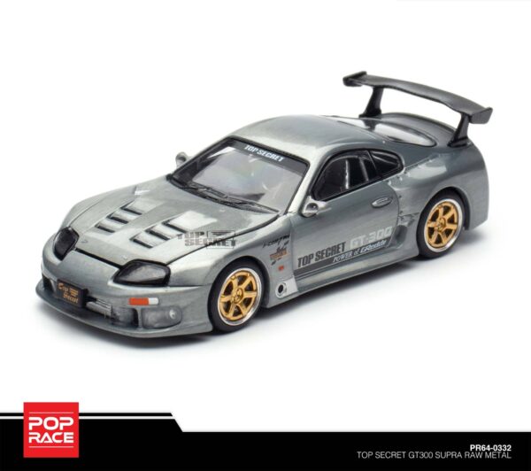 332 Pop Race 1/64 Top Secret GT300 Supra Raw Metal VDX Exclusive! PR64-0332