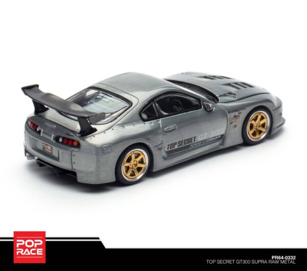332.2 Pop Race 1/64 Top Secret GT300 Supra Raw Metal VDX Exclusive! PR64-0332