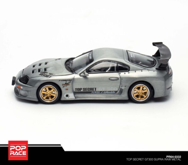 332.3 Pop Race 1/64 Top Secret GT300 Supra Raw Metal VDX Exclusive! PR64-0332