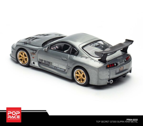 3323 Pop Race 1/64 Top Secret GT300 Supra Raw Metal VDX Exclusive! PR64-0332