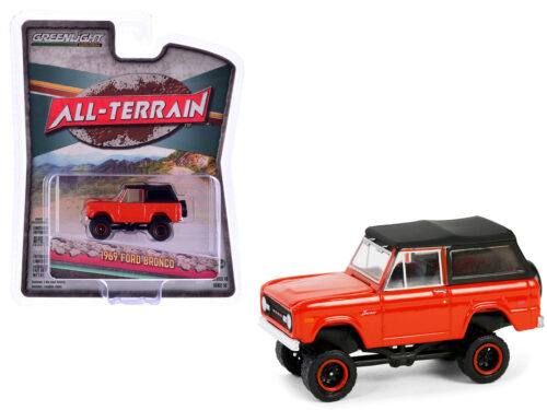 Greenlight #35290-B 1:64 1969 Ford Bronco Lifted with Soft Top - Poppy Red