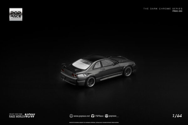 4 (12) Pop Race 1/64 Gtr R33 400R PRDC003 Dark Chrome Series