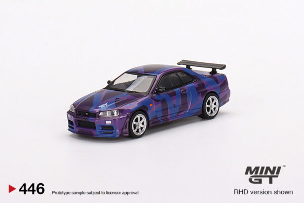 Mini GT Nissan Skyline GT-R (R34) V-Spec II MINI GT Digital Camouflage Purple