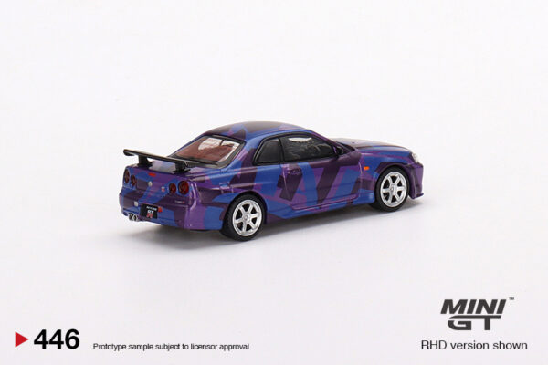 Mini GT Nissan Skyline GT-R (R34) V-Spec II MINI GT Digital Camouflage Purple