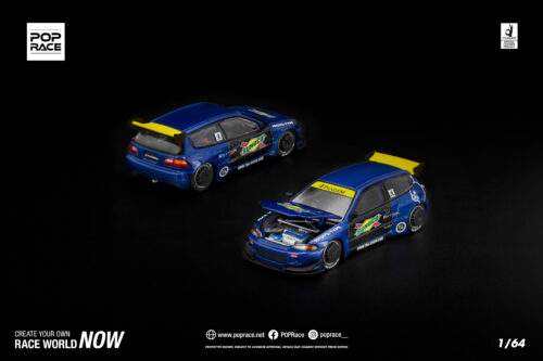 5 (10) Pop Race 1/64 Pandem Civic Eg6 Blue PR640365