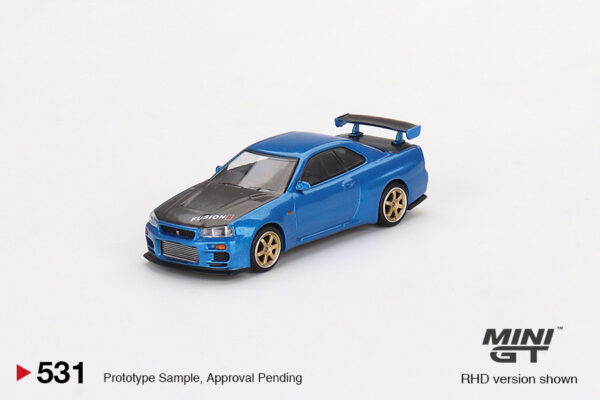 Mini GT Nissan Skyline GT-R (R34) Top Secret Bayside Blue