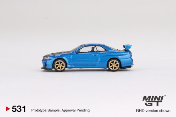 Mini GT Nissan Skyline GT-R (R34) Top Secret Bayside Blue