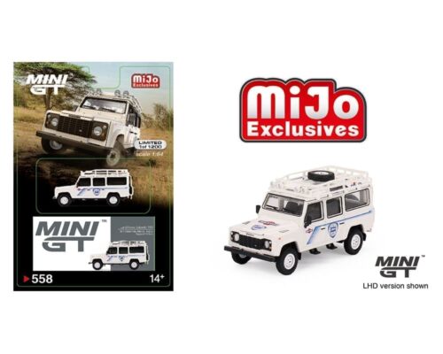 Mini GT 1:64 Land Rover Defender 110 1991 Safari Rally Martini Racing Support Vehicle – Mijo Exclusives