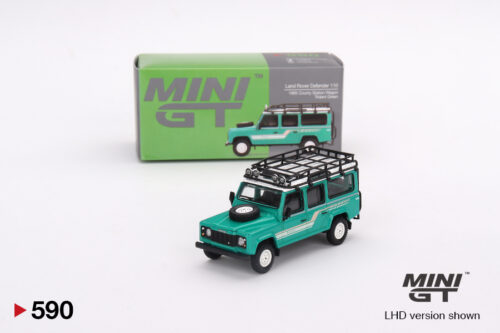 Mini GT Land Rover Defender 110 1985 County Station Wagon Trident Green