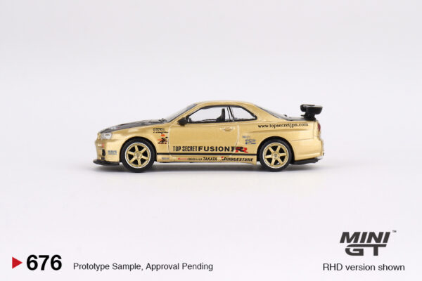 Mini Gt Nissan Skyline GT-R (R34) Top Secret Top Secret Gold