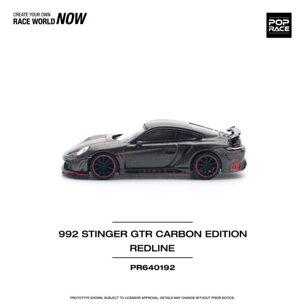 Pop Race 1/64 992 Stinger GTR Carbon Edition Redline PR640192