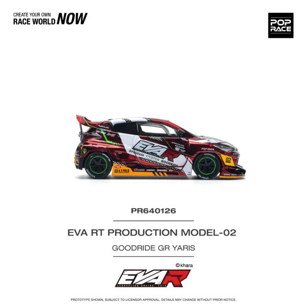 Pop Race 1/64 Eva RT Production Model-02 Goodride GR Yaris PR640126