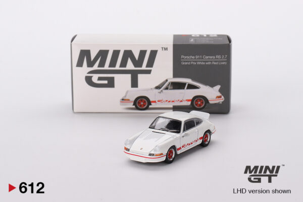Mini GT Porsche 911 Carrera RS 2.7 Grand Prix White with Red Livery