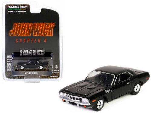Greenlight 1/64 Hollywood Series 41- 1971 Plymouth 'Cuda - John Wick: Chapter 4 (2023) 62020-F