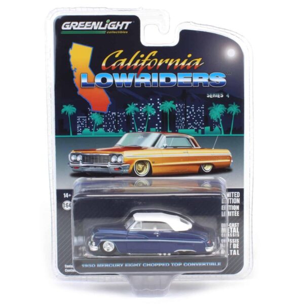 Version 1.0.0 1:64 Greenlight 1950 Mercury Eight Chopped Top Convertible California Lowriders Series