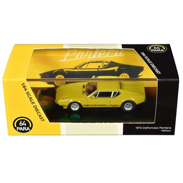 Para64 1972 De Tomaso Pantera Yellow 1/64 Diecast Model Car by Paragon Models PA-65642
