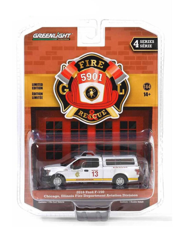Greenlight 1/64 Fire & Rescue Series 4- 2016 F-150 - Chicago Fire Dept. Aviation Division 67050-E