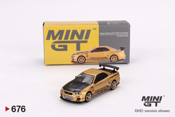 Mini Gt Nissan Skyline GT-R (R34) Top Secret Top Secret Gold